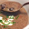 Black Bean Soup made with carmelized onions and tropical spices